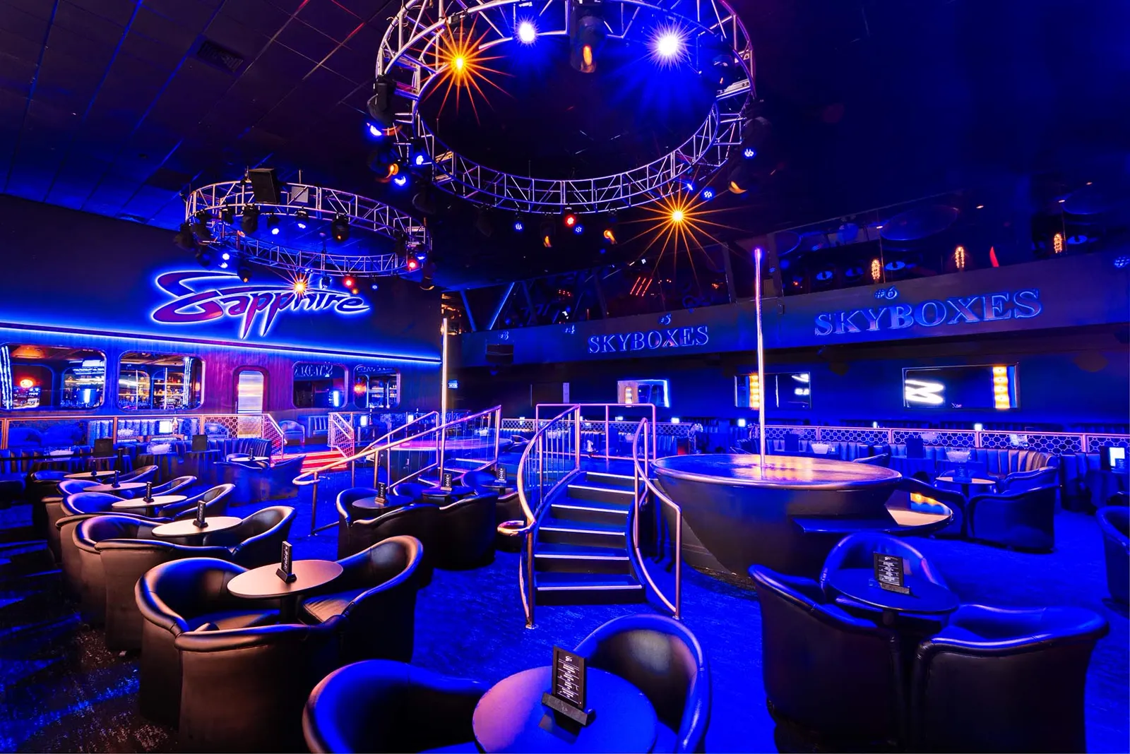 Sapphire Las Vegas main stage with the skyboxes behind
